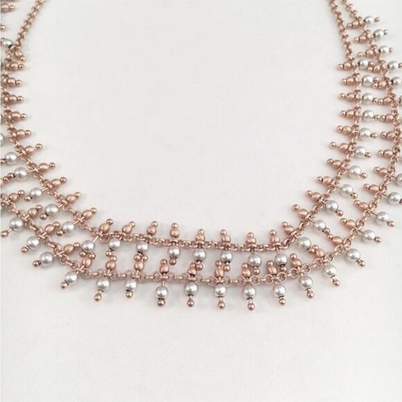 NEW Lucky Brand rose gold sead pearl double strand necklace - Picture 1 of 8